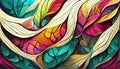 Very colorful abstract art design swirls