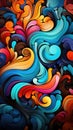 a very colorful abstract background with a lot of different colored swirls on the bottom of the image and the bottom of the image