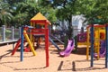 Very colorful and cheerful playground ideal for kids& x27; fun Royalty Free Stock Photo