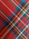 Very colorful close up image of a plastic tartan