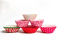 Very colorful cups for making cupcakes. Royalty Free Stock Photo