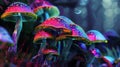 Very colorful and poisonous mushrooms