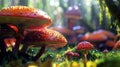 Very colorful and poisonous mushrooms