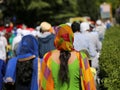 Very colorful veil of a Sikh woman