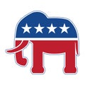 Republican Elephant Red White and Blue Political Isolated Vector Illustration Royalty Free Stock Photo