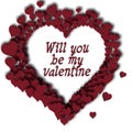 A very Creative design of Will you be my valentine art in maroon color and white background. Royalty Free Stock Photo