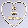 Will you be my valentine art in white color and gradient white background.