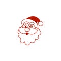 Very funny creative santa icon logo mascot for christmas