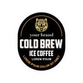 Very creative tiger icon for coldbrew ice coffee label brand