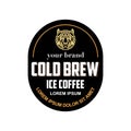 Very creative tiger icon for coldbrew ice coffee label brand Royalty Free Stock Photo