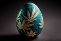 Very custom easter egg. Legalized and freedom concept. Cannabis egg. Happy holiday concept