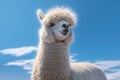 Very cute alpaca, Portrait of white alpaca Royalty Free Stock Photo