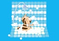 Very cute Cat having a soapy bath Royalty Free Stock Photo