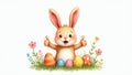 Very cute easter bunny with copy space Royalty Free Stock Photo