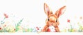 Very cute easter bunny with easter egg and copy space Royalty Free Stock Photo
