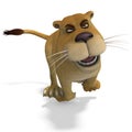 Very cute and funny female cartoon lion