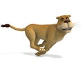 Very cute and funny female cartoon lion