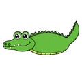 A very cute green crocodile vector logo design