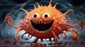 A very cute orange monster with big eyes, AI Royalty Free Stock Photo