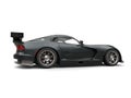 Very dark gray modern fast sports car - side view