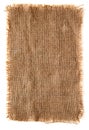 Very detailed burlap canvas with lacerate edge Royalty Free Stock Photo