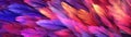 Very Detailed Feathers Pastel Maroon Tones Panoramic Banner. Generative AI