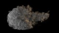 Very detailed smoke trail of a cannon, gun or tank shot. 3D Rendering Royalty Free Stock Photo