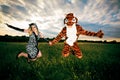 Very Different But Wild An Happy Couple Royalty Free Stock Photo
