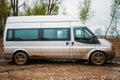 Very Dirty Car Minivan Stalled In The Mud