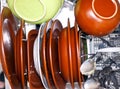 Dirty dishes in the dishwasher Royalty Free Stock Photo