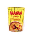 Very famous brand ` MAMA ` vegetarian instant noodle cup with tofu and shiitake flavour