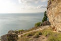 Very famous cliff in Bulgaria near Balgarevo village Royalty Free Stock Photo