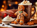 Very fancy lovely cinnamon gingerbread man and fancy coffee mug