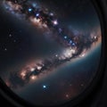 Very far away galaxy consisting of stars, planets etc spread across the limitless space