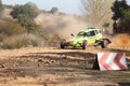 Very Fast Car in a dust road Royalty Free Stock Photo