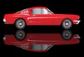 Very Fast Old Style Classic Red Car With Reflection Royalty Free Stock Photo