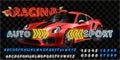 Very fast racing machine. Auto racing at Le Mans. Ring races. Of twenty-hour race. Icon of motorsports. Painted racing car. Front