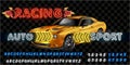 Very fast racing machine. Auto racing at Le Mans. Ring races. Of twenty-hour race. Icon of motorsports. Painted racing car. Front