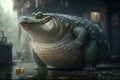 Very fat crocodile, created with Generative AI technology