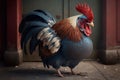 Very fat rooster, created with Generative AI technology