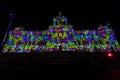 The very first video mapping celebrating the new year projected on the building of the Narodni muzeum National Museum in Prague