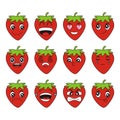 A very fresh and interesting collection of cartoon strawberry vector illustration