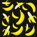 Very fun banana pattern flat vector Royalty Free Stock Photo