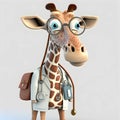 Very funny looking giraffe doctor 3d cartoon