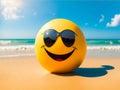 Very Funny Smile Yellow Face Royalty Free Stock Photo