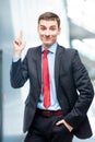 Very good idea! Portrait of a successful businessman Royalty Free Stock Photo