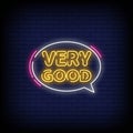 Very Good Neon Signs Style Text Vector Royalty Free Stock Photo