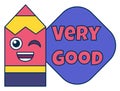 Very good teacher reward sticker, school award Royalty Free Stock Photo