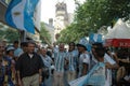 Argentinian Football Fans at the 2006 Football World Cup at Breitscheidplatz in Berlin on June 29, 2006 one day before the quarte