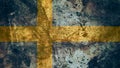 Very Grungy Swedish Flag, Sweden Grunge Background Texture Royalty Free Stock Photo